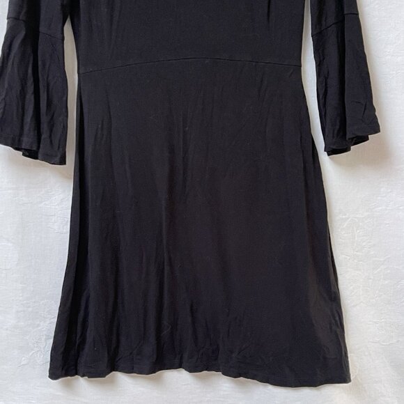 Boden Dress Womens 4 R Black Bell Sleeve Scoop Neck Miriam Stretch Jersey Y2K - Picture 3 of 10